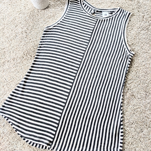 ⭐Black white Multi Stripe Cabi Tank Top Small⭐ - Picture 3 of 9